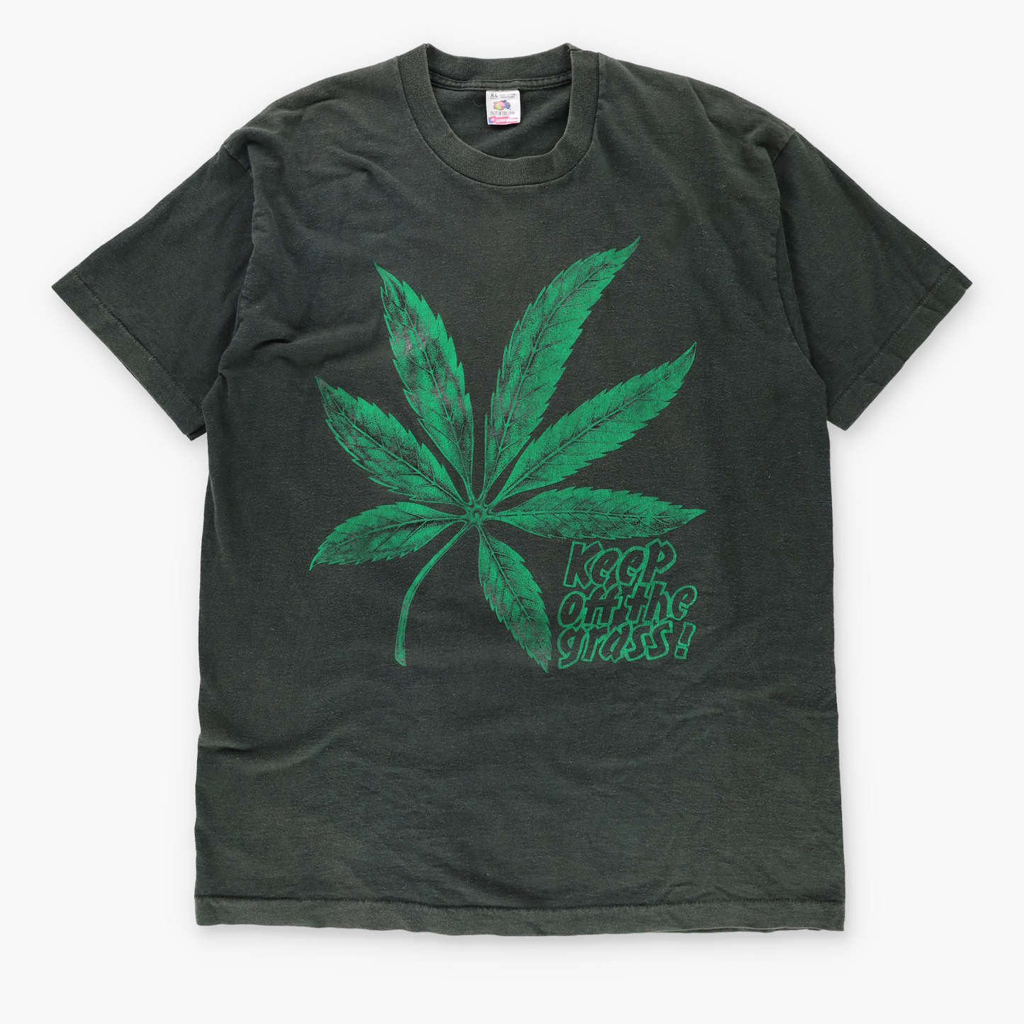 'Keep off the Grass!' Weed Marijuana Double Sided Vintage Tee USA Made (XL)