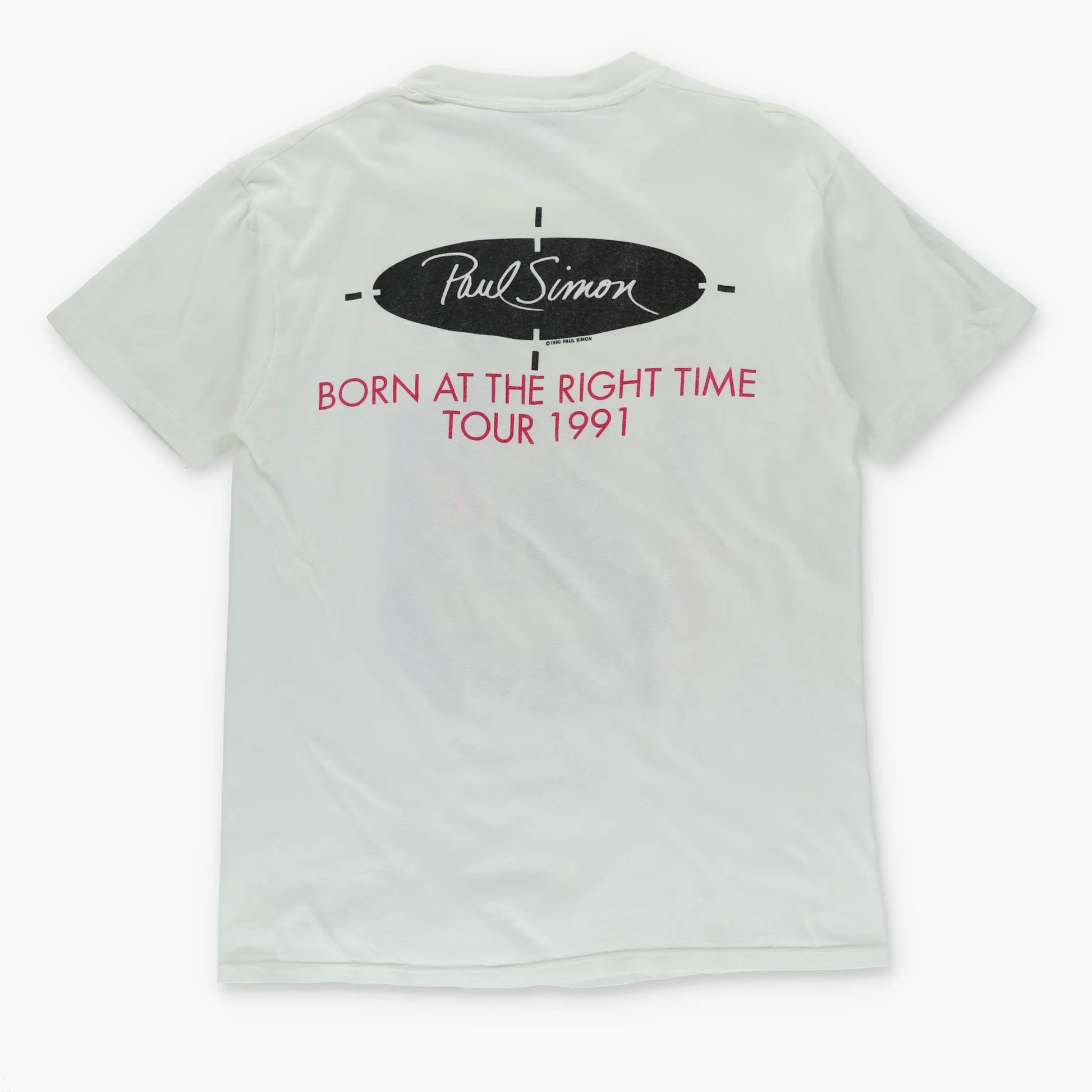 1991 Paul Simon 'Born at the Right Time' Tour USA Made T-shirt (M) Vintage Sole Melbourne