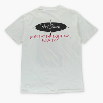 1991 Paul Simon 'Born at the Right Time' Tour USA Made T-shirt (M) Vintage Sole Melbourne