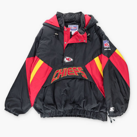 STARTER Chiefs Embroidered 1/4 Zip Panel Jacket Korean Made (XXL)