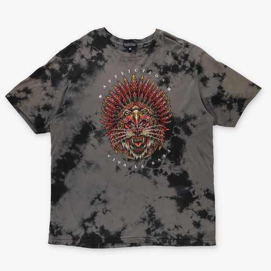 AFFLICTION Y2K Embellished Skull Lion Tie Dye Tee (3XL)