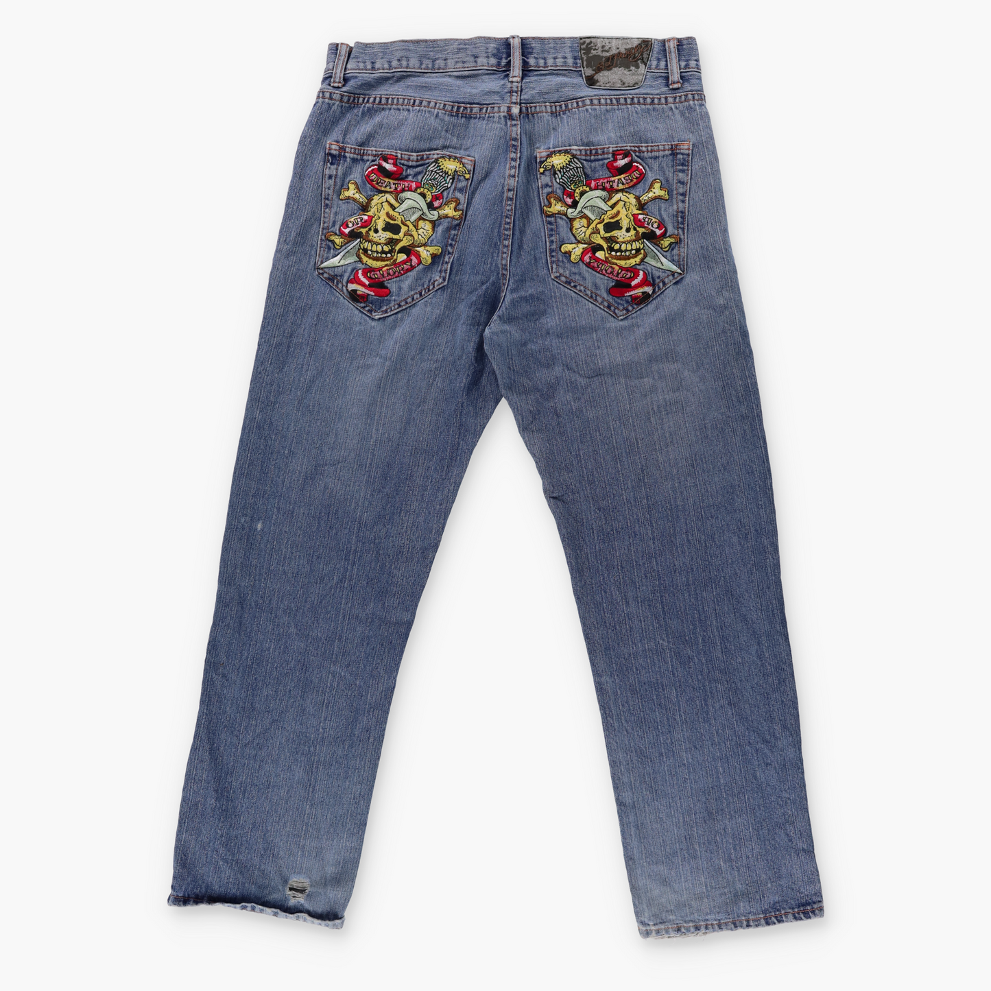 ED HARDY by Christian Audigier Y2K  Embroidered Skull Jeans (36x34)