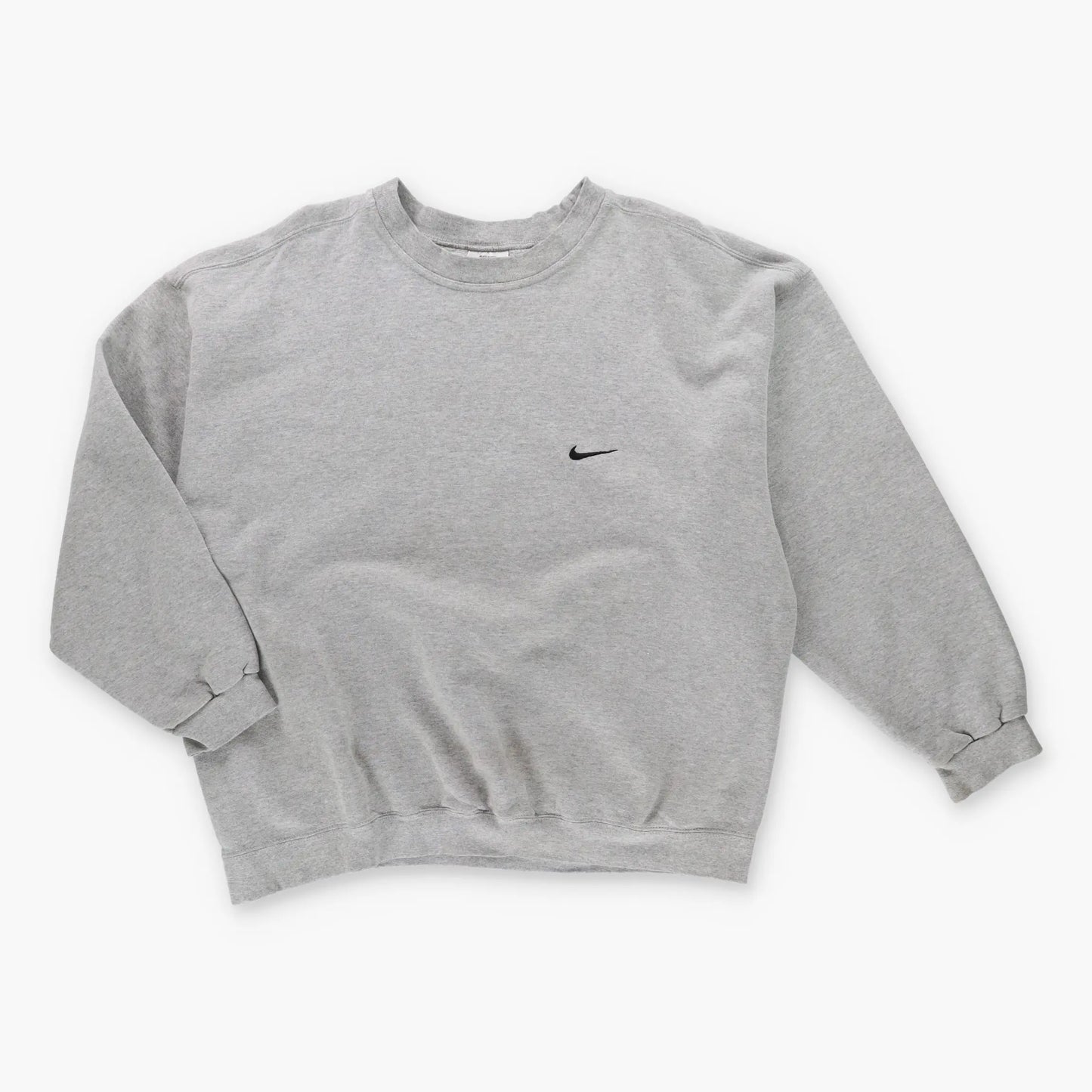 90's Vintage NIKE Embroidered Swoosh Black & Grey USA Made Sweatshirt (XXL)