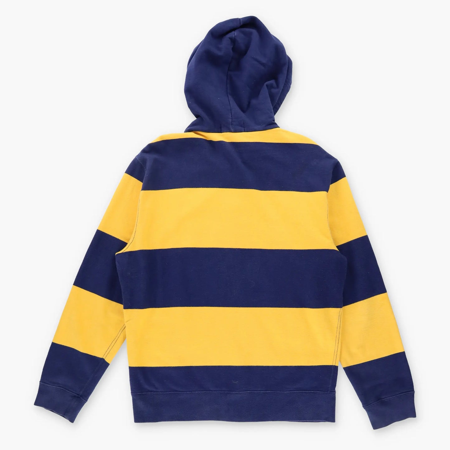 Vintage 90'S POLO RALPH LAUREN Embroidered Pony Stripe Hooded Rugby Sweatshirt (M)
