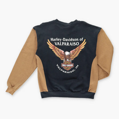 1996 Vintage HARLEY DAVIDSON Henley 50/50 USA Made Motorcycle Sweatshirt (M)