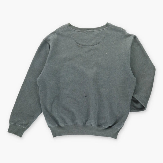 Vintage POLO RALPH LAUREN 90's Embroidered Pony Grey & Green Sweatshirt (M)