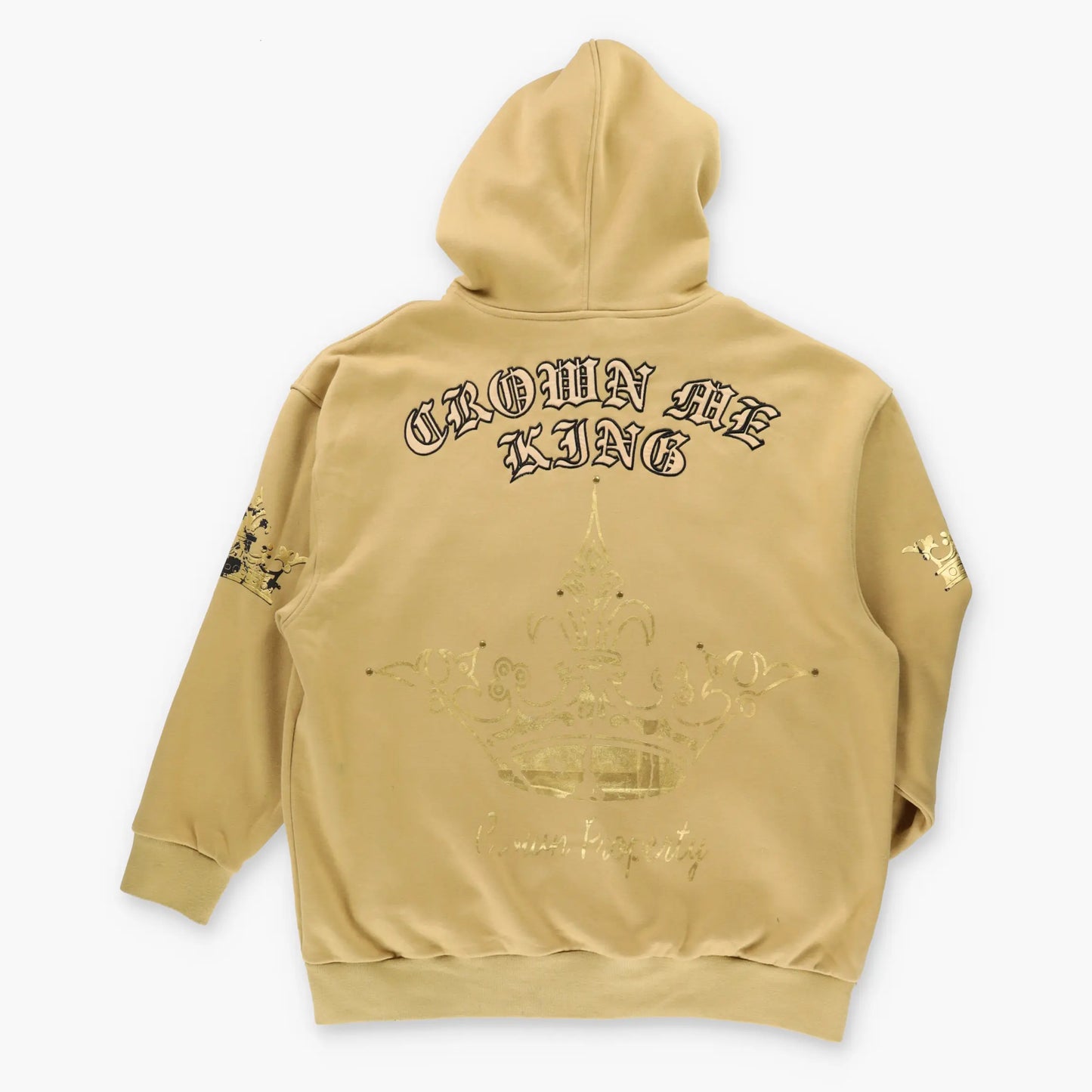 Vintage ATTI Y2K 'Crown The King' Gold Printed Embroidered Sweatshirt (4XL)