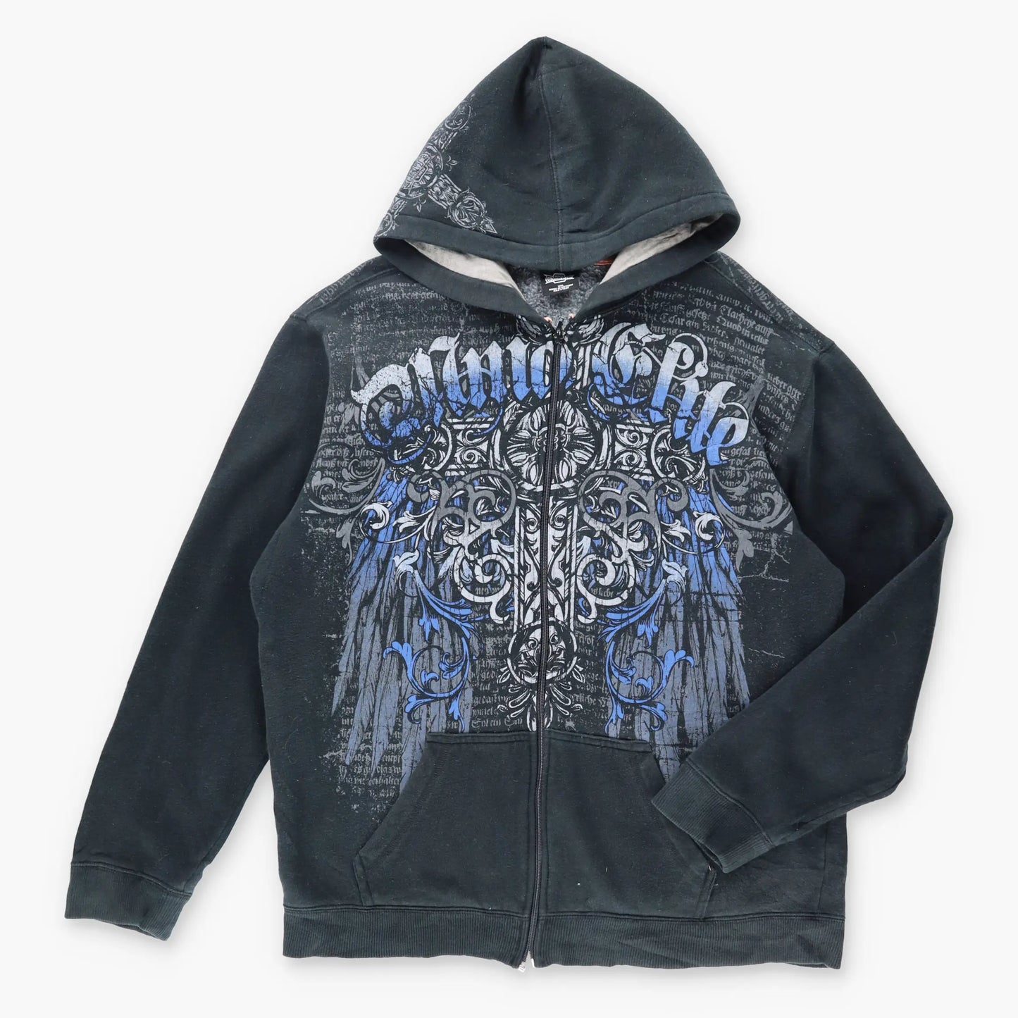 Vintage ELITE MMA Tribal Cross 'Rising Warrior' Hooded Sweatshirt (XXL)