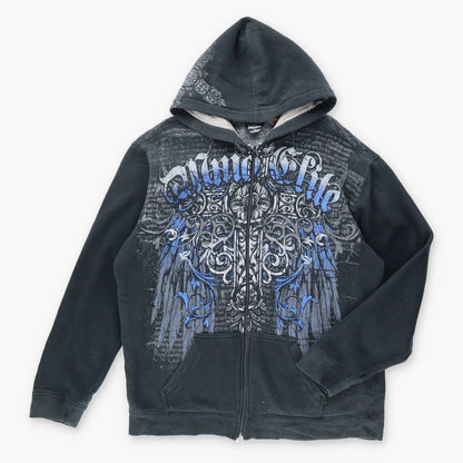 Vintage ELITE MMA Tribal Cross 'Rising Warrior' Hooded Sweatshirt (XXL)