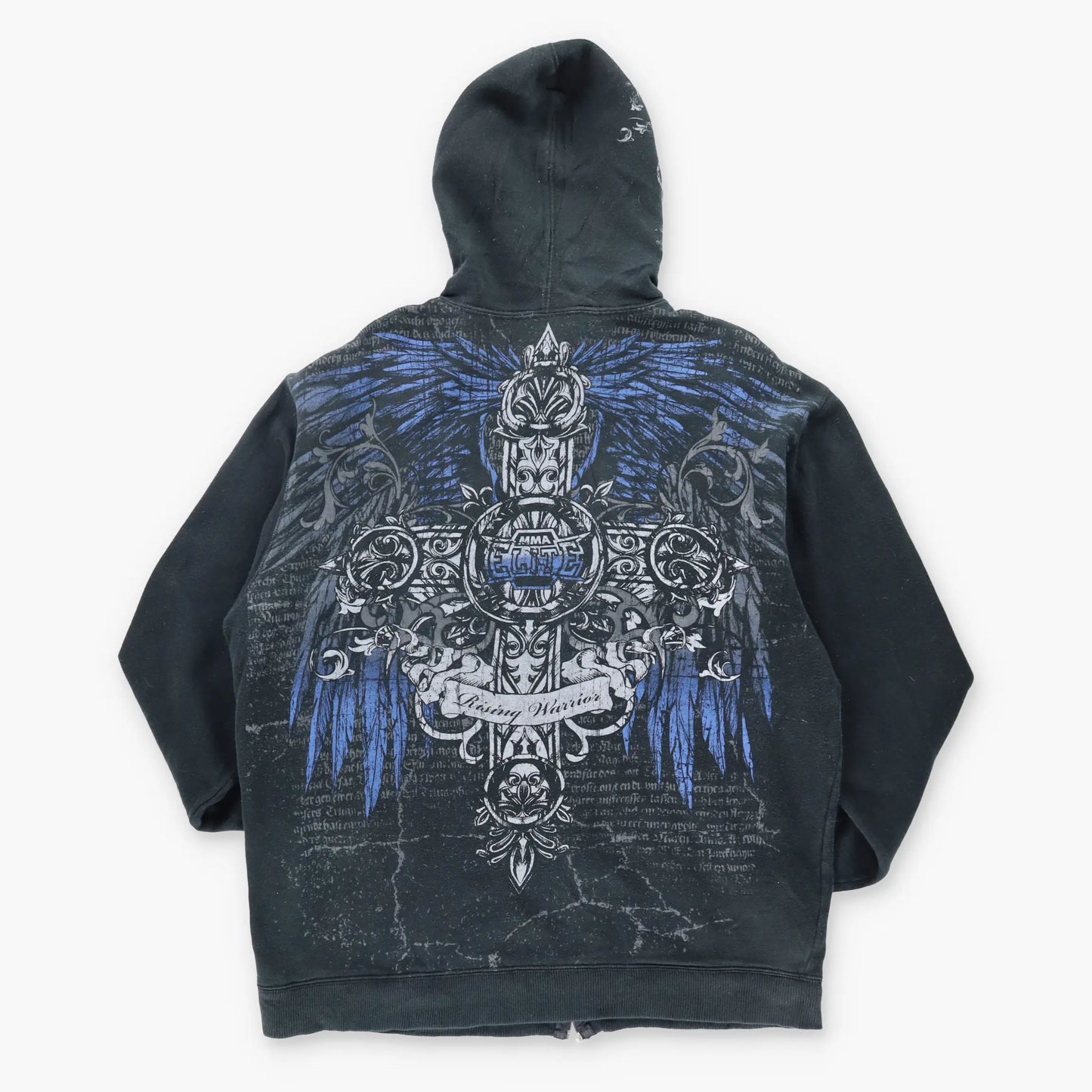Vintage ELITE MMA Tribal Cross 'Rising Warrior' Hooded Sweatshirt (XXL)