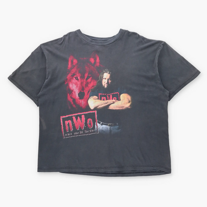 Vintage 'New World Order' WCW Wolf Faded Black Wrestling Tee (XXXL)