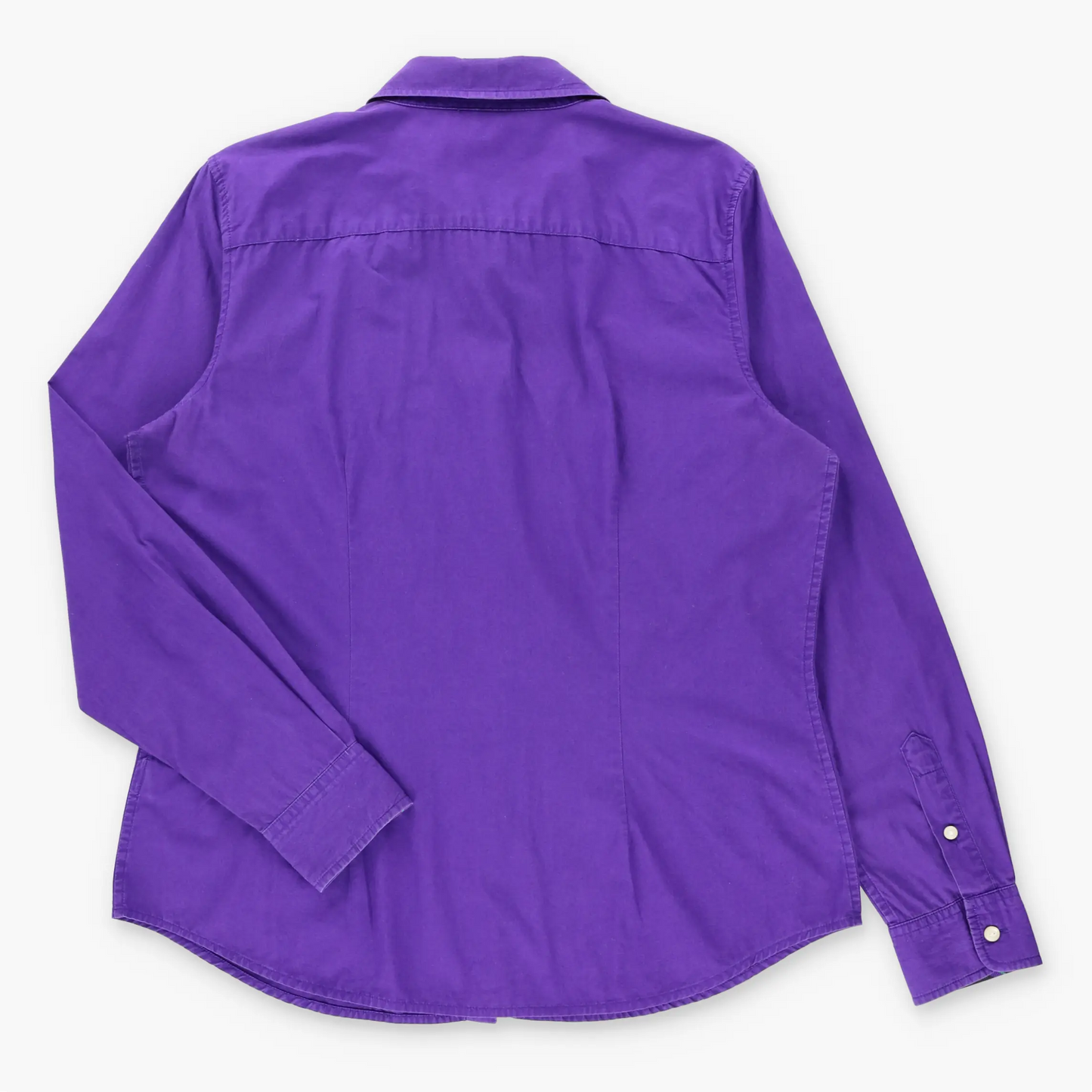 RALPH LAUREN Jeans Company Purple & Gold Embroidered Equestrian Crest Long Sleeve Button Up Shirt (Women's L)