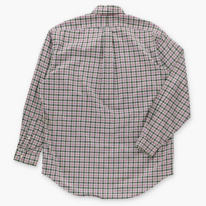 Vintage 90s RALPH LAUREN 'Blake' Embroidered Pony Logo Red & Green Plaid Button Down Long Sleeve Shirt (L)