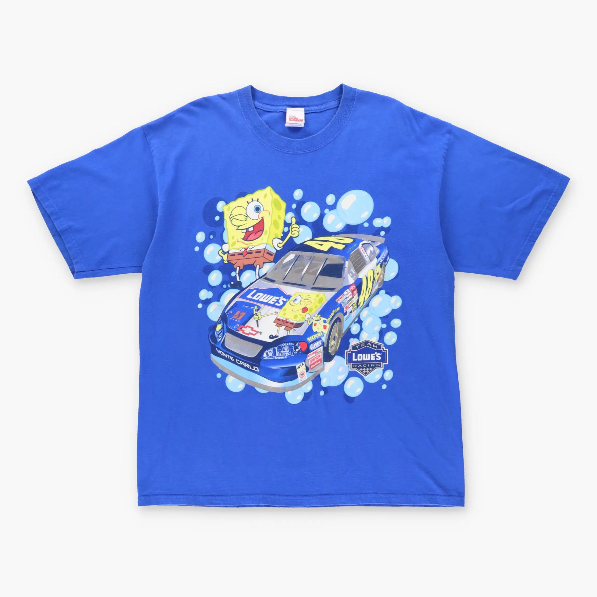Vintage SPONGEBOB NASCAR Jimmie Johnson #48 Lowe's Racing Blue Tee (XL) - Vintage Sole Melbourne