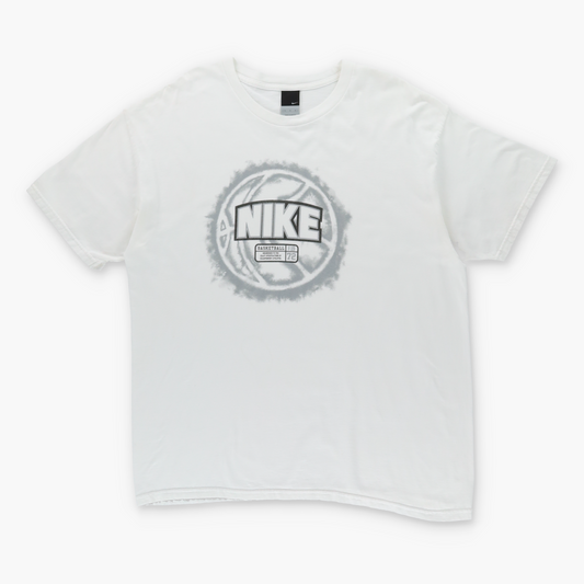 NIKE Spell Out Logo Basketball White & Grey T-Shirt (XL-XXL)