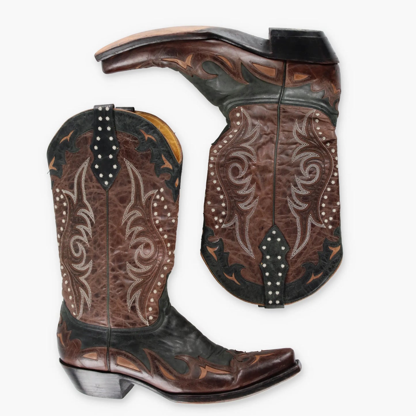 OLD GRINGO 'Vencida' Embroidered Brown Leather Western Boots (11D) - Vintage Sole Melbourne