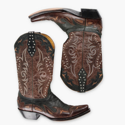 OLD GRINGO 'Vencida' Embroidered Brown Leather Western Boots (11D) - Vintage Sole Melbourne
