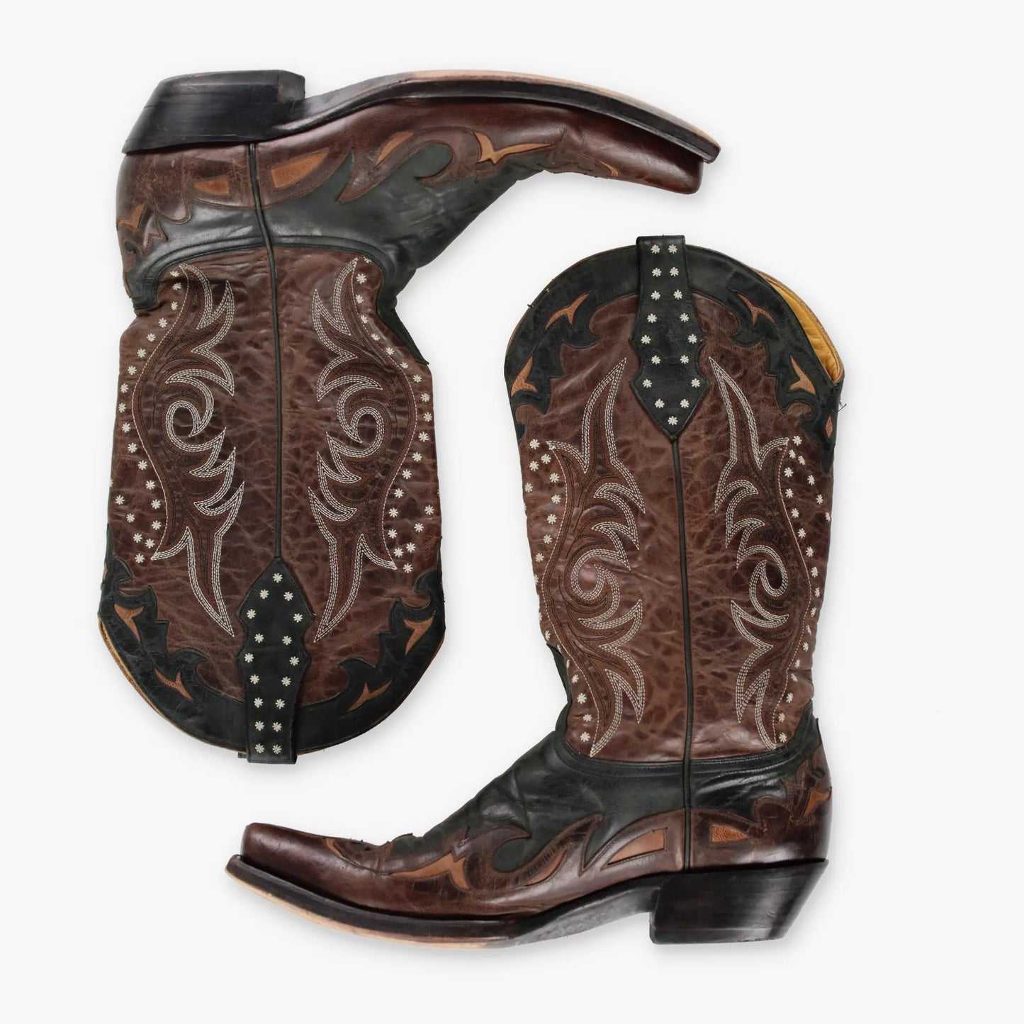 OLD GRINGO 'Vencida' Embroidered Brown Leather Western Boots (11D) - Vintage Sole Melbourne