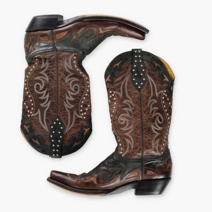 OLD GRINGO 'Vencida' Embroidered Brown Leather Western Boots (11D) - Vintage Sole Melbourne