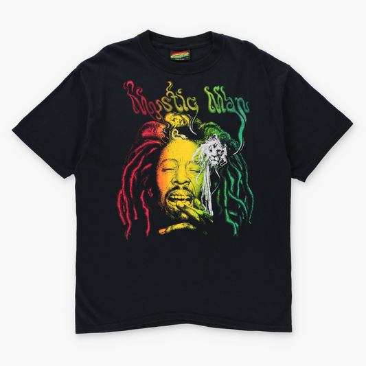 Bob Marley 'Mystic Man' USA Made JAMAICAN STYLE Double Sided T-Shirt (L)