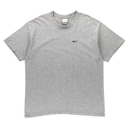 NIKE Embroidered Swoosh Logo Casual Heather Grey Tee (XL-XXL) - Vintage Sole Melbourne