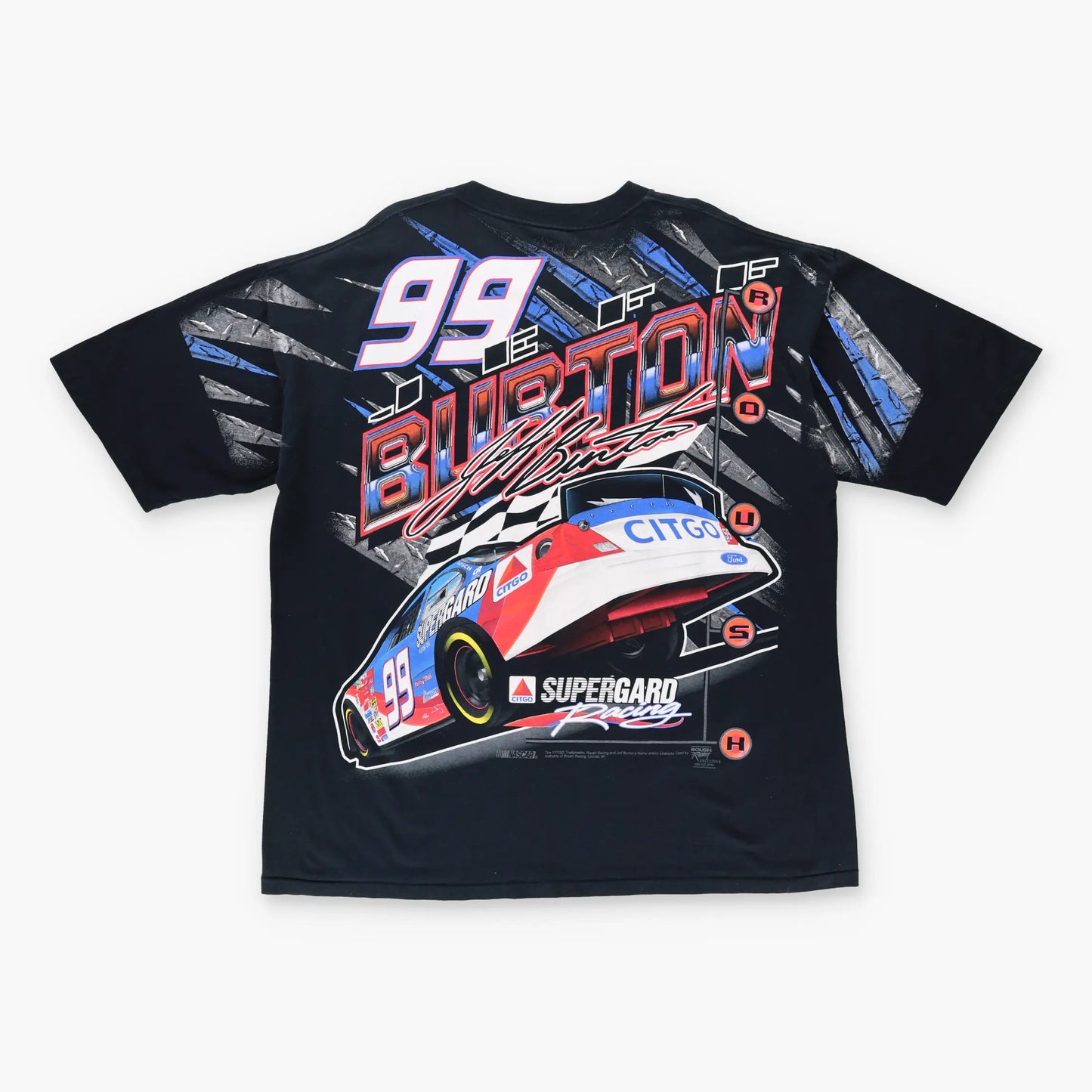 Vintage NASCAR Jeff Burton All Over Racing T-Shirt (XXL)