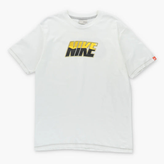 Vintage NIKE Y2K Spell Out Front Back Swoosh Logo Tee (L)