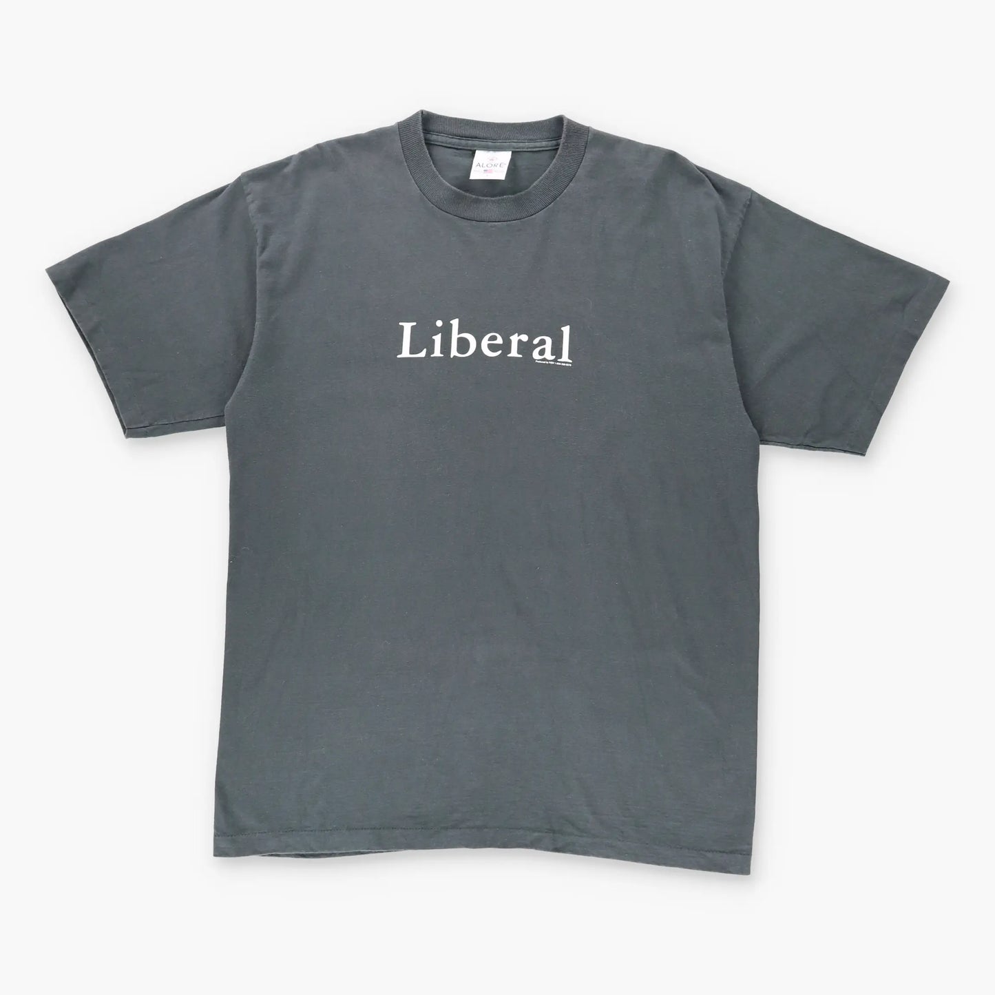Vintage Political Liberal USA Made Single Stitch Grey Tee (L)