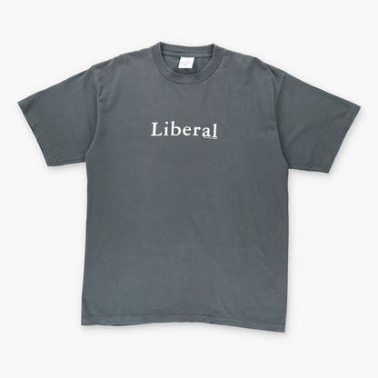 Vintage Political Liberal USA Made Single Stitch Grey Tee (L)