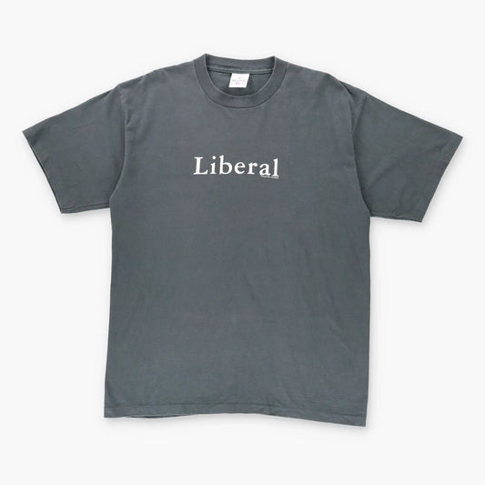 Vintage Political Liberal USA Made Single Stitch Grey Tee (L)