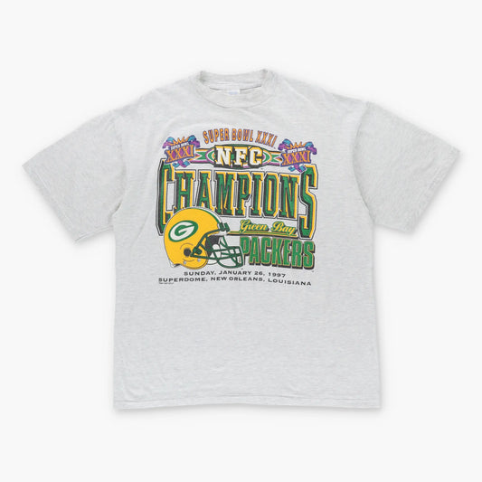 Vintage 1997 Superbowl XXXI Green Bay Packers Grey T-Shirt (XL)
