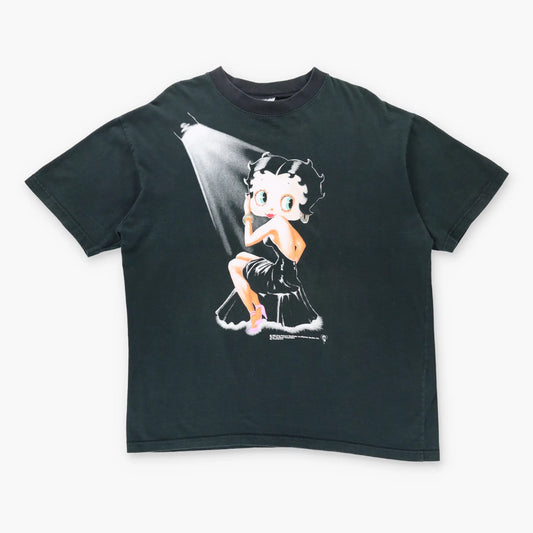 1995 Vintage BETTY BOOP In The Spotlight Iconic USA Made Black T-Shirt (XL)