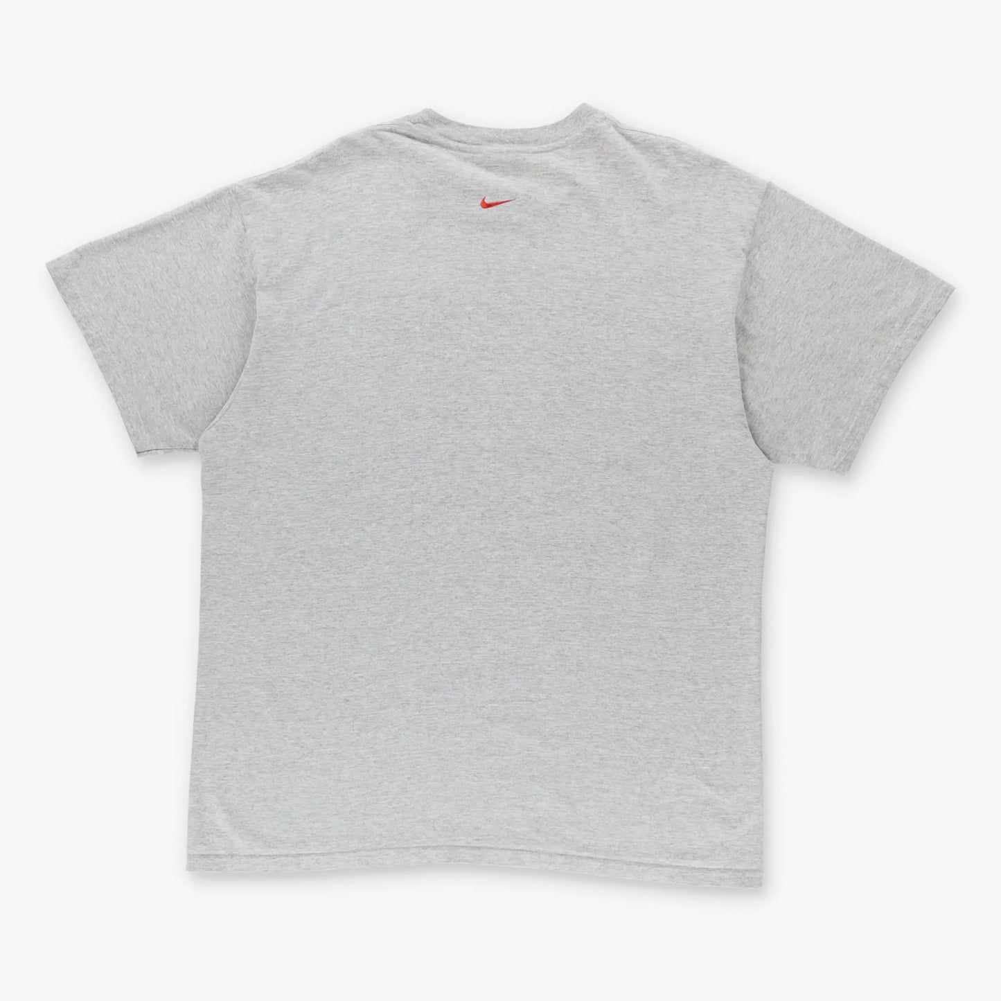 Vintage NIKE Embroidered Spell Out Swoosh Logo Grey & Orange Tee (L)