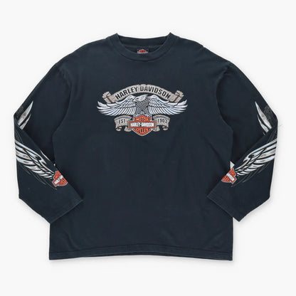 Vintage HARLEY DAVIDSON Eagle Singapore Long Sleeve Tee (L-XL)
