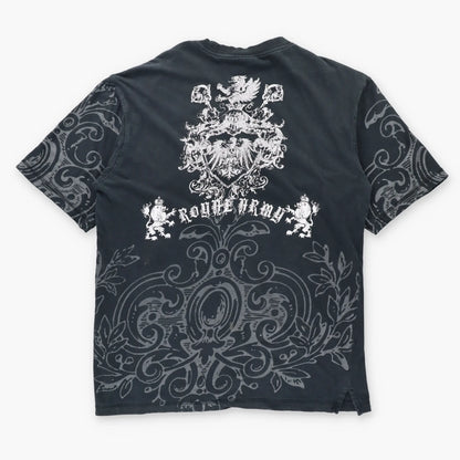 Vintage ROYAL ARMY Embroidered Spell Out Logo Patch Y2K Tee (XL)