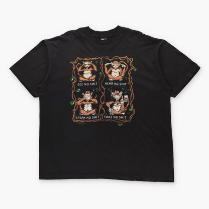Vintage "Take No Sh*t" Wise Monkeys Funny T-Shirt USA Made (XXL) ***COCO Vintage Sole Melbourne