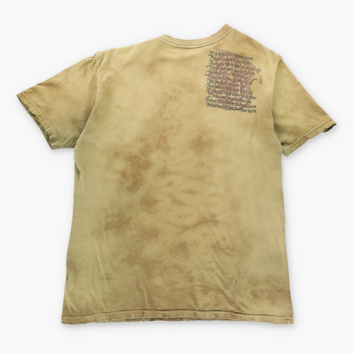 Vintage Y2K AFFLICTION Khaki Distressed USA Made T-Shirt *Aubs Vintage Sole Melbourne