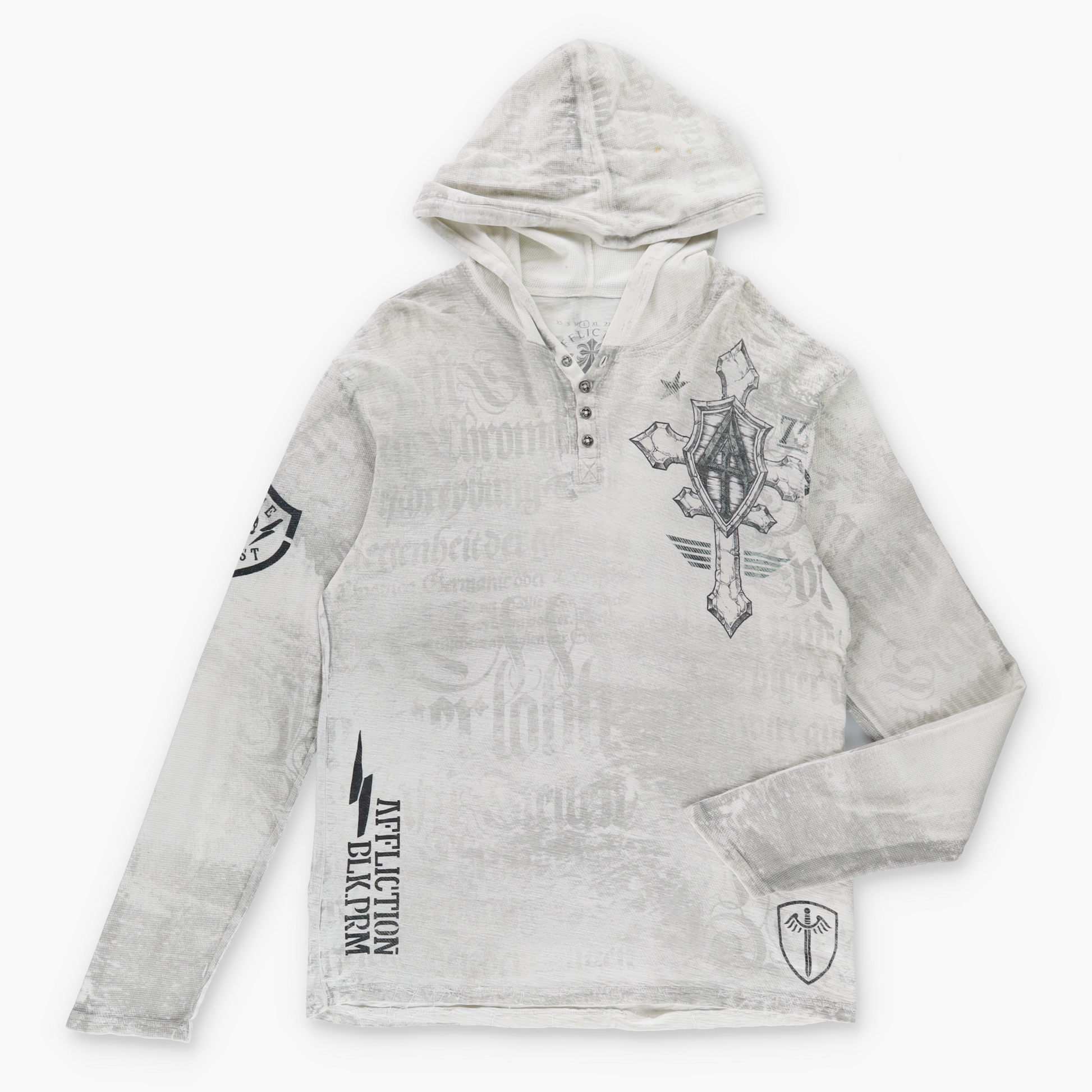 Vintage AFFLICTION Y2K Cross Wing USA Made Hooded Sweatshirt *Aubs Vintage Sole Melbourne