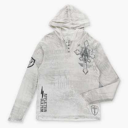 Vintage AFFLICTION Y2K Cross Wing USA Made Hooded Sweatshirt *Aubs Vintage Sole Melbourne