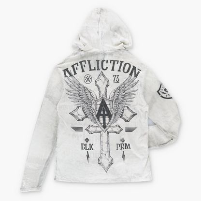 Vintage AFFLICTION Y2K Cross Wing USA Made Hooded Sweatshirt *Aubs Vintage Sole Melbourne