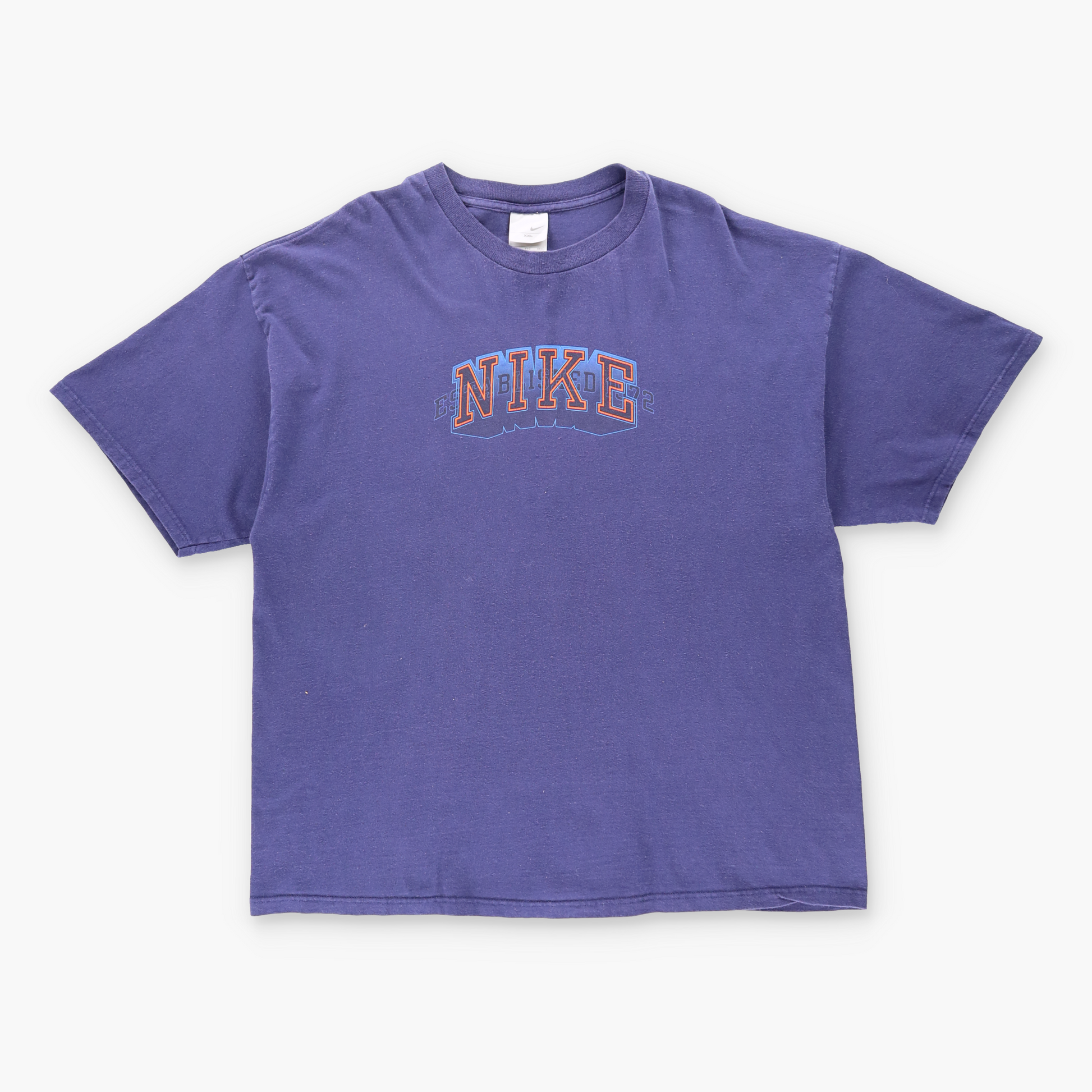 Vintage NIKE Spell Out Logo 'Established 1972' Purple T-Shirt (XXL)*Aubs Vintage Sole Melbourne