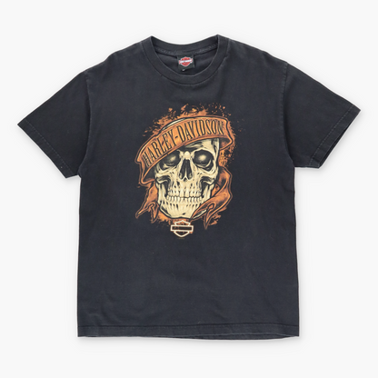 Vintage HARLEY DAVIDSON Skull Arizona Black Motorcycle T-Shirt (L) *Aubs Vintage Sole Melbourne