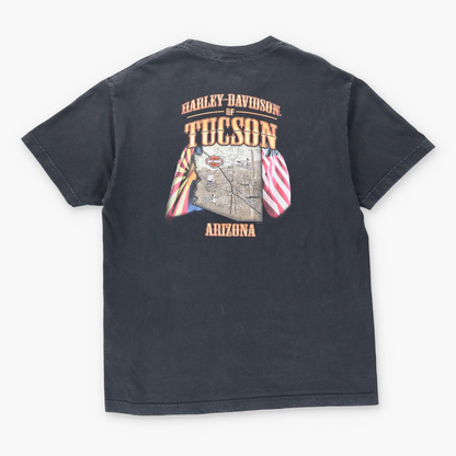 Vintage HARLEY DAVIDSON Skull Arizona Black Motorcycle T-Shirt (L) *Aubs Vintage Sole Melbourne