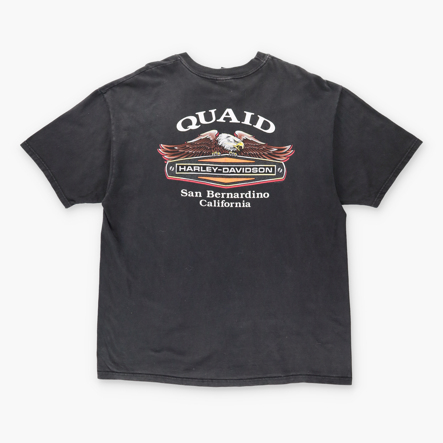Vintage 1997 HARLEY DAVIDSON Quaid USA Made T-Shirt (XXL) *Aubs Vintage Sole Melbourne