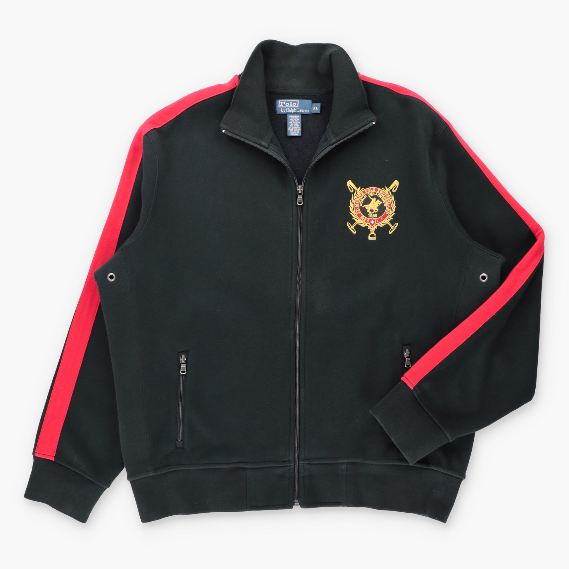 Vintage POLO RALPH LAUREN St. Moritz World Cup Embroidered Crest Track Jacket (XL) ***COCO Vintage Sole Melbourne