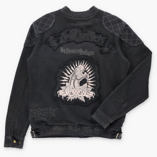 Vintage ED HARDY Christian Audigier Kamikaze Black Hoodie Sweatshirt (M) ***COCO Vintage Sole Melbourne