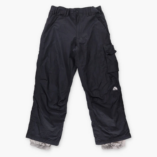 NIKE Embroidered Swoosh Cargo All Conditions Gear Black Snow Pants (M) *Aubany Vintage Sole Melbourne