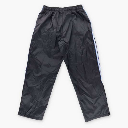 NIKE Embroidered Swoosh Logo Black & Blue Track Pants (XL)