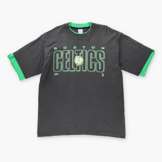 Vintage 90's BOSTON CELTICS NBA Black & Green USA Made T-Shirt (XL)