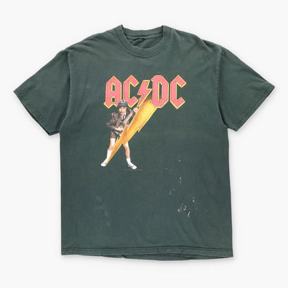 Vintage ACDC Y2K Angus Young Lightning Black Music Band T-Shirt (XL)